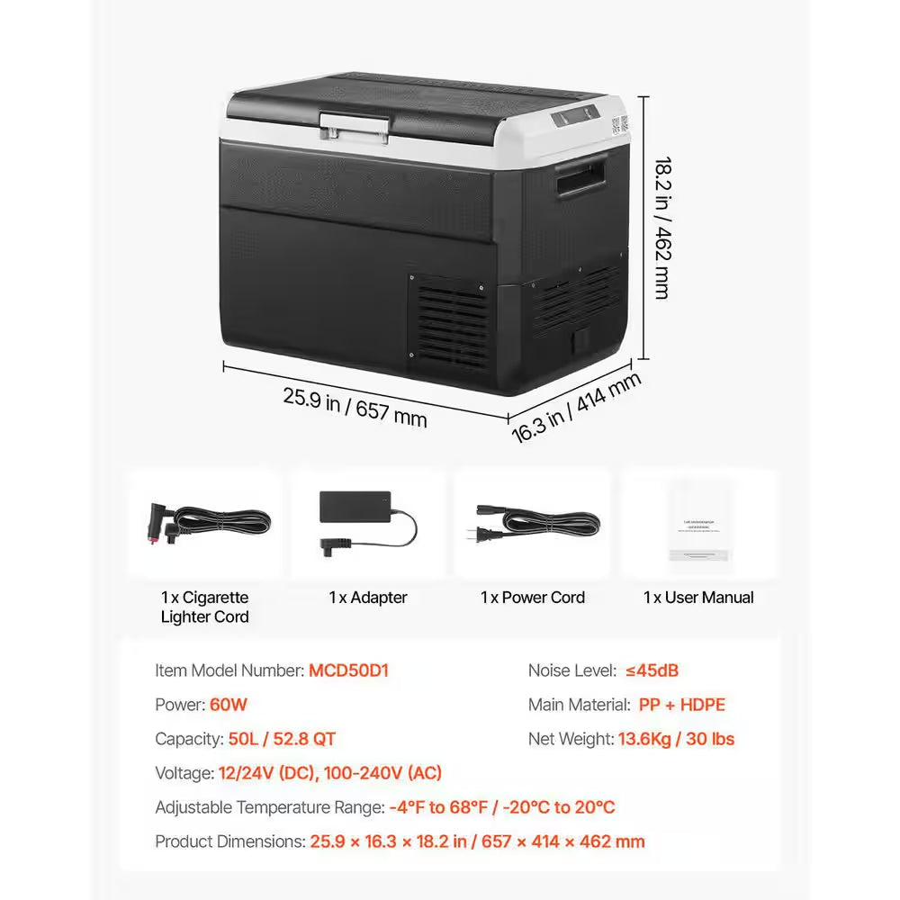 Refrigerator Capacity 0.97 Cu. Ft Car Refrigerator Outdoor Refrigerator Adjustable Temperature-4-68°F Black 2025 Update