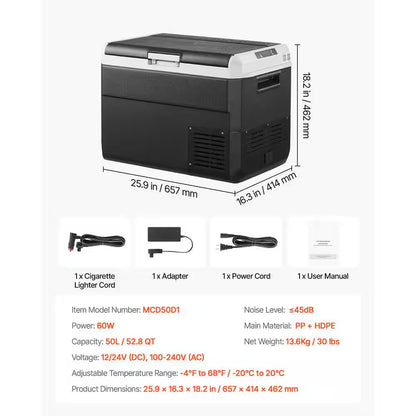 Refrigerator Capacity 0.97 Cu. Ft Car Refrigerator Outdoor Refrigerator Adjustable Temperature-4-68°F Black 2025 Update