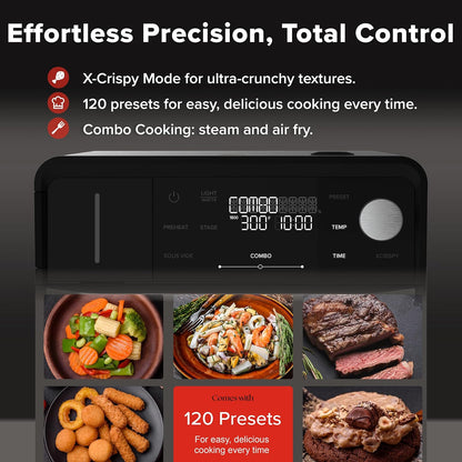 Pfas-Free Steam Oven & Air Fryer, All-In-One Convection Cooker | Precision Steam Control, Toast, Air Fry, Sous Vide & More, Juicier Meats, 120 Presets, 50–450°F, Stainless Steel