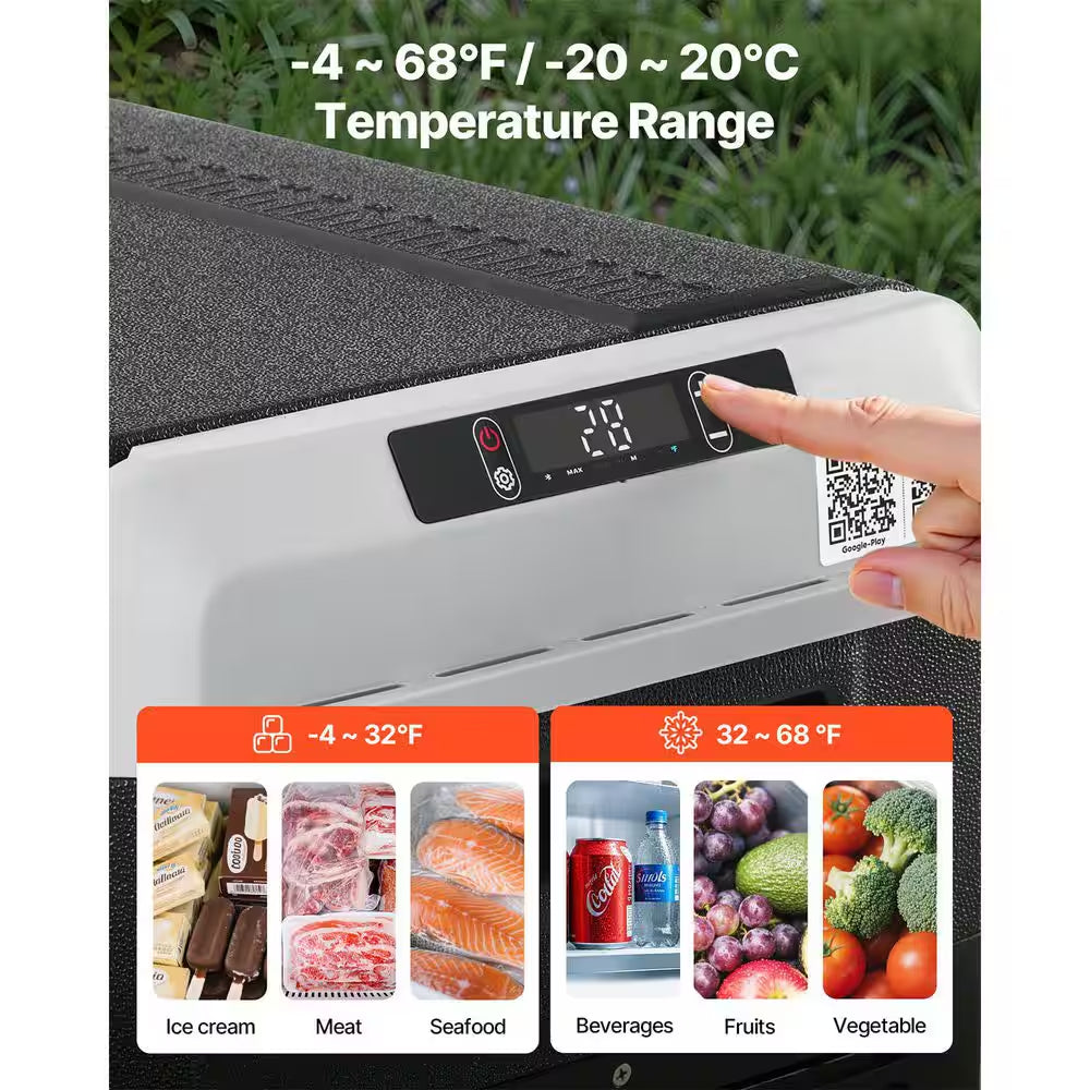 Refrigerator Capacity 0.97 Cu. Ft Car Refrigerator Outdoor Refrigerator Adjustable Temperature-4-68°F Black 2025 Update