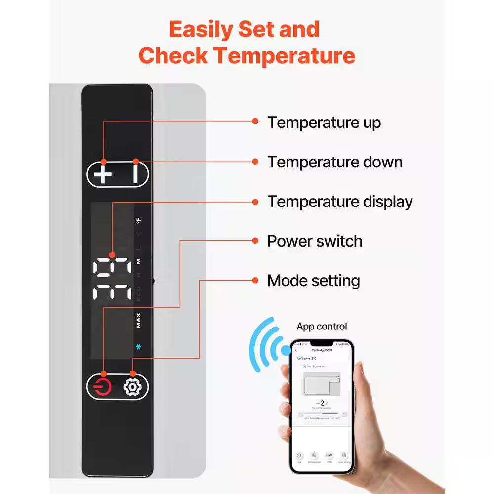Refrigerator Capacity 0.97 Cu. Ft Car Refrigerator Outdoor Refrigerator Adjustable Temperature-4-68°F Black 2025 Update