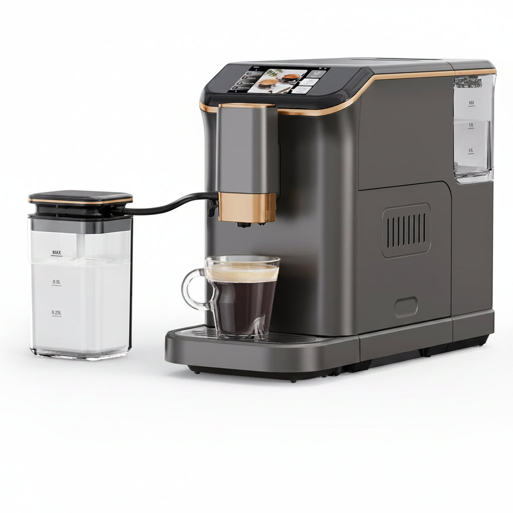 Premium Espresso Maker with Automatic Milk Frother - Super Automatic Espresso Machine 20 Bar Pressure, 1350W Power, Ideal Gift for Coffee Lovers, Manual Espresso Machine Easy Cleanup