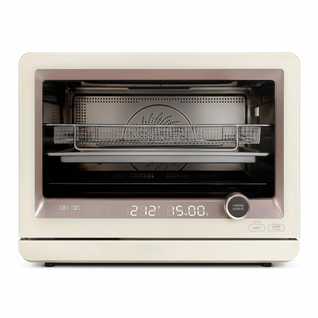 7-In-1 Steam Convection Oven Countertop with Air Fry, Bake, Sous Vide, Ferment, Built-In Recipes | Anti-Scalding, Self Clean, Food-Grade Stainless Steel Cavity & Accessories | 1500W