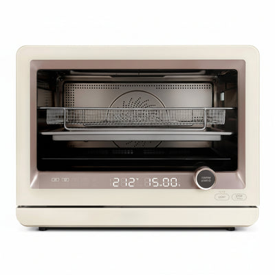 7-In-1 Steam Convection Oven Countertop with Air Fry, Bake, Sous Vide, Ferment, Built-In Recipes | Anti-Scalding, Self Clean, Food-Grade Stainless Steel Cavity & Accessories | 1500W