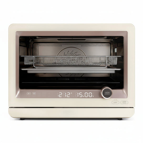 7-In-1 Steam Convection Oven Countertop with Air Fry, Bake, Sous Vide, Ferment, Built-In Recipes | Anti-Scalding, Self Clean, Food-Grade Stainless Steel Cavity & Accessories | 1500W