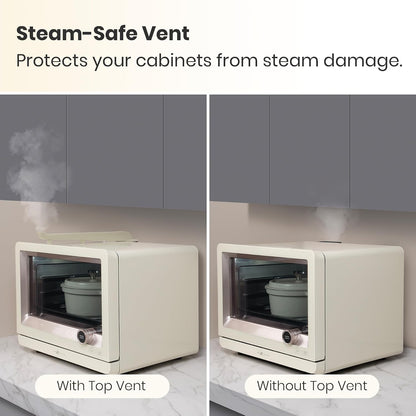 7-In-1 Steam Convection Oven Countertop with Air Fry, Bake, Sous Vide, Ferment, Built-In Recipes | Anti-Scalding, Self Clean, Food-Grade Stainless Steel Cavity & Accessories | 1500W